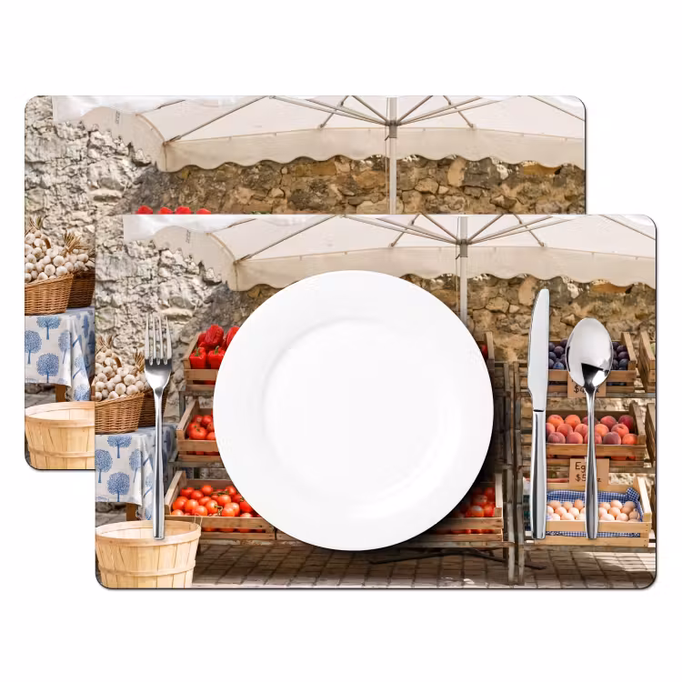 Placemat - 6 stuks - Eten - Markt - Vers - Eten - Markt - Vers Placemat vinyl groot