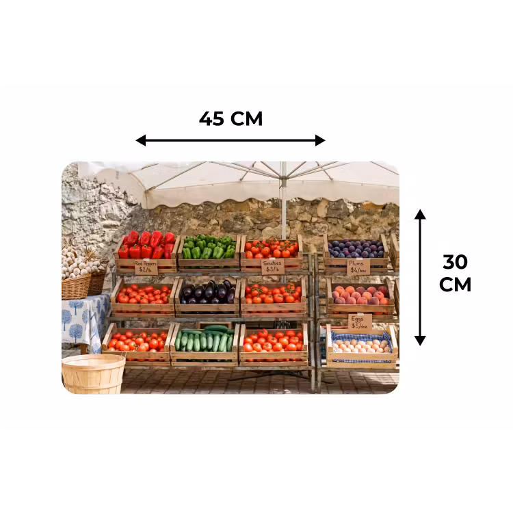 Placemat - 6 stuks - Eten - Markt - Vers - Eten - Markt - Vers Placemat vinyl groot