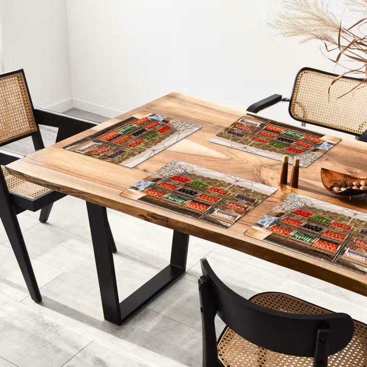 Placemat - 6 stuks - Eten - Markt - Vers - Eten - Markt - Vers Placemat vinyl groot