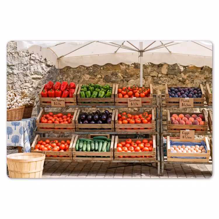 Placemat - 6 stuks - Eten - Markt - Vers - Eten - Markt - Vers Placemat vinyl groot