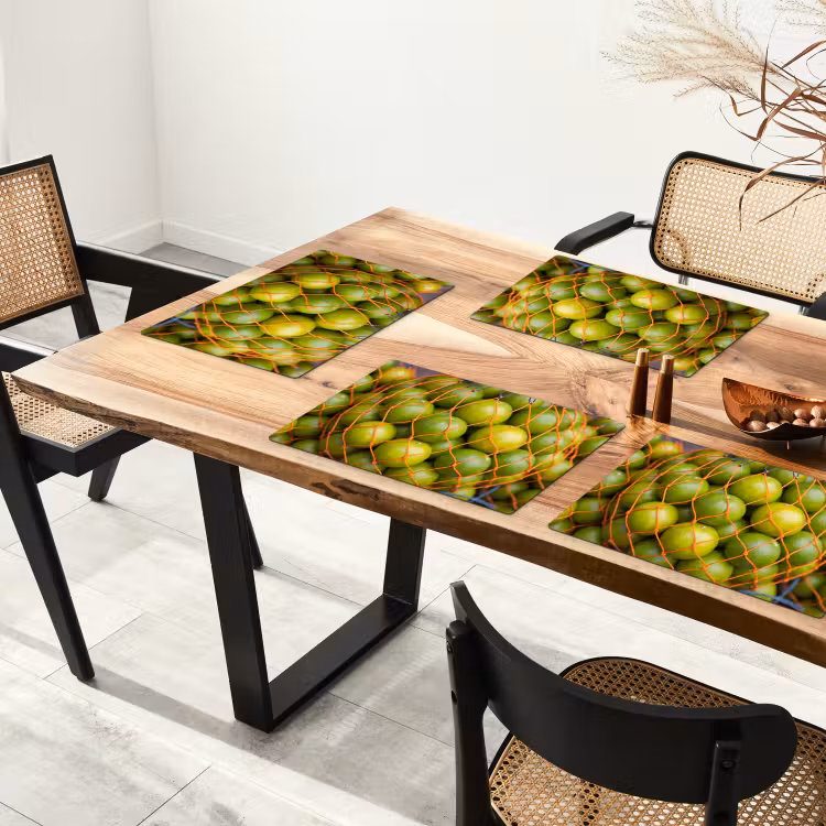 Eten - Net - Groen - Markt Placemat vinyl groot -zzsfeer4_Kitchenyeah-website