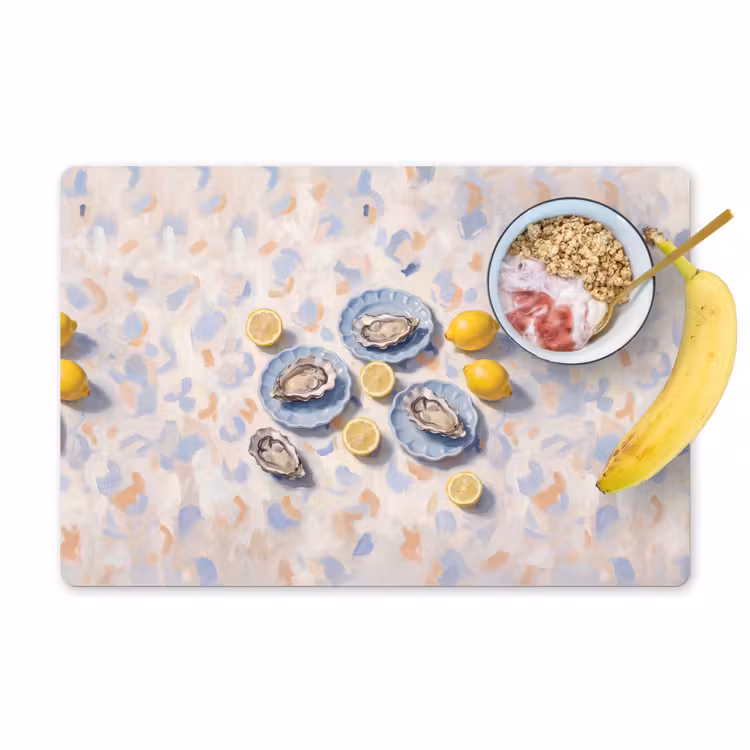 Eten - Oesters - Citroenen - Modern - Geel Placemat vinyl groot -zzzproduct_Kitchenyeah-website