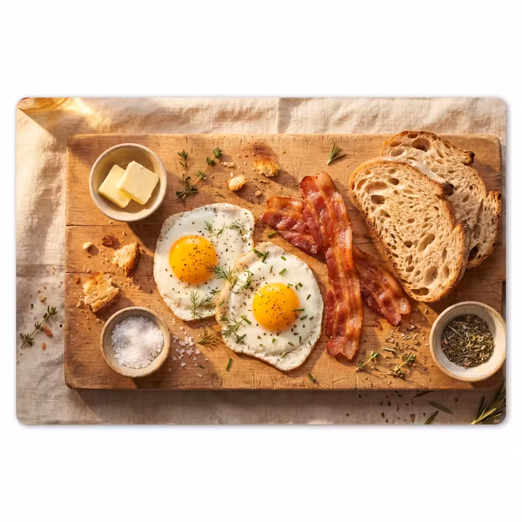 Eten - Ontbijt - Hout - Rustiek - Geel Placemat vinyl groot -zzsfeer1_Kitchenyeah-website