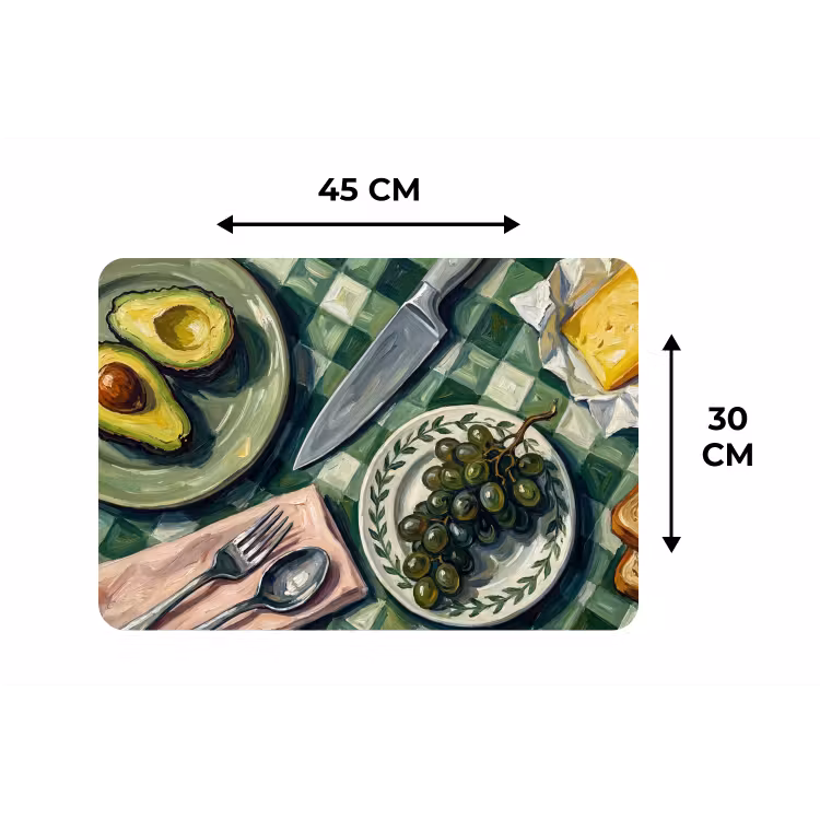 Eten - Ontbijt - Tafel - Modern - Groen Placemat vinyl groot -specs