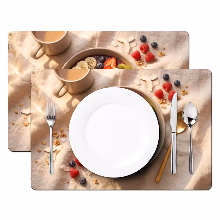 Eten - Ontbijtkom - Fruit - Gezond - Kleurrijk Placemat vinyl groot -zzsfeer2_Kitchenyeah-website