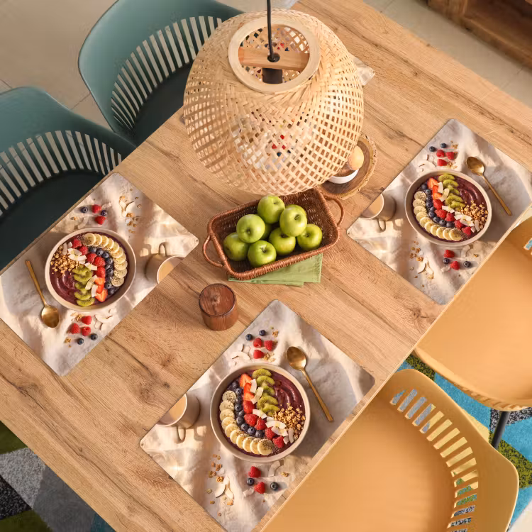 Eten - Ontbijtkom - Fruit - Gezond - Kleurrijk Placemat vinyl groot -zzsfeer5_Kitchenyeah-website