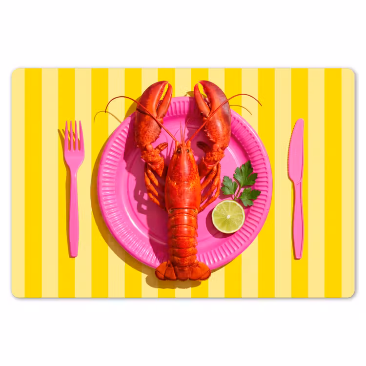 Eten - Roze - Geel - Modern - Culinaire Placemat vinyl groot -zzsfeer1_Kitchenyeah-website