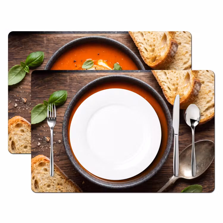 Eten - Soep - Basilicum - Rustiek - Rood Placemat vinyl groot -zzsfeer2_Kitchenyeah-website
