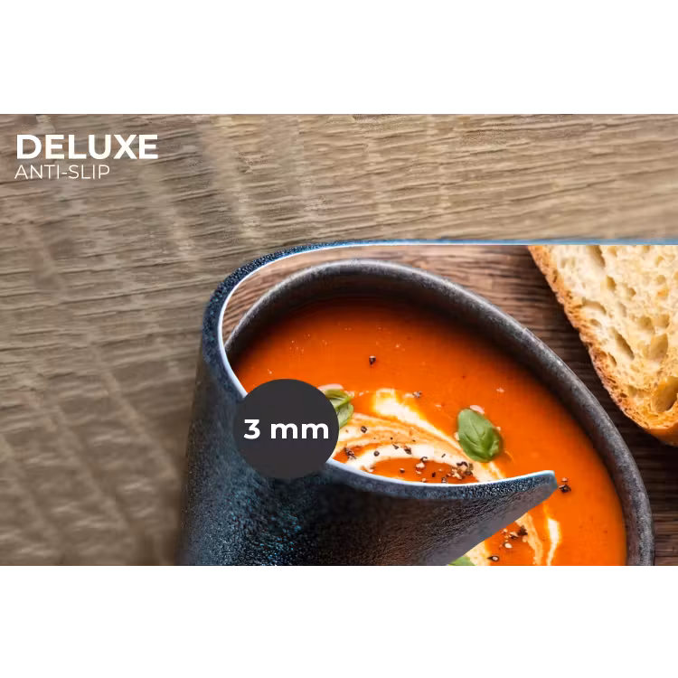 Eten - Soep - Basilicum - Rustiek - Rood Placemat vinyl groot -closeup