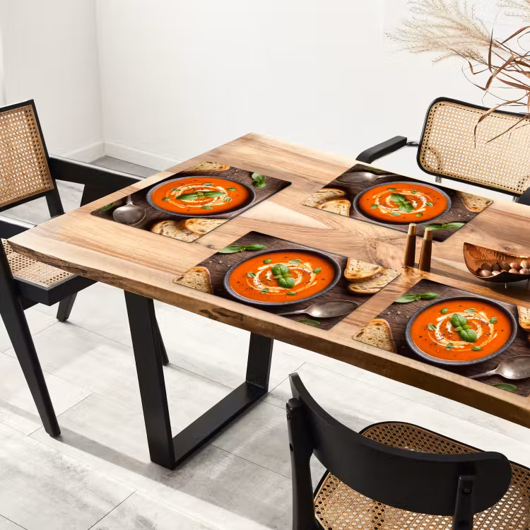 Eten - Soep - Basilicum - Rustiek - Rood Placemat vinyl groot -zzsfeer4_Kitchenyeah-website