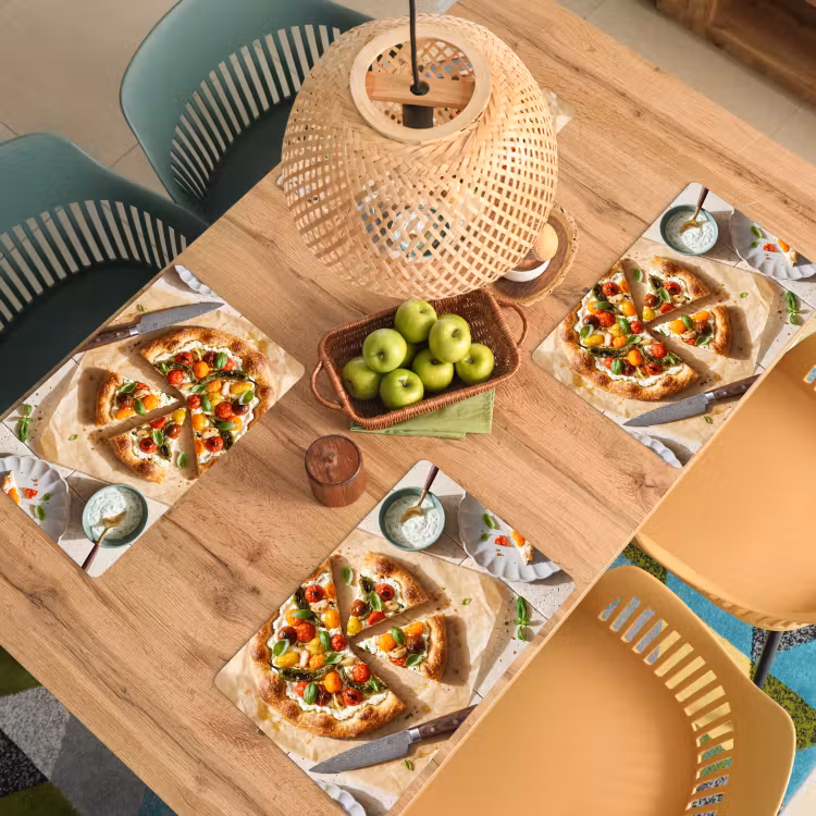 Eten - Tomaten - Basilicum - Maaltijd - Vers Placemat vinyl groot -zzsfeer5_Kitchenyeah-website