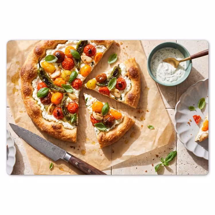 Eten - Tomaten - Basilicum - Maaltijd - Vers Placemat vinyl groot -zzsfeer1_Kitchenyeah-website