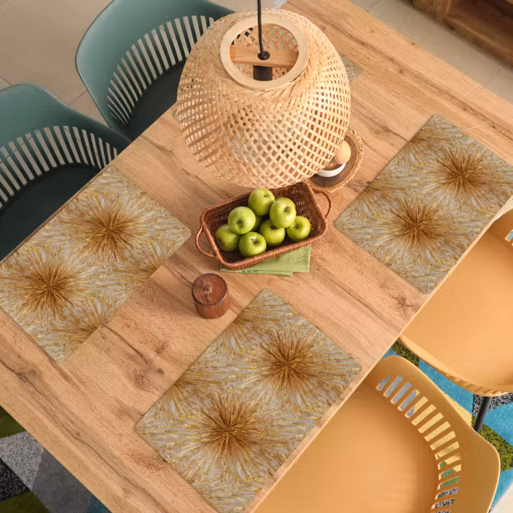 Explosie - Abstract - Goud - Wit Placemat vinyl groot 368 -zzsfeer5_Kitchenyeah-website