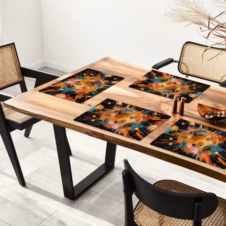 Explosie - Verfstructuur - Goud - Abstract Placemat vinyl groot -zzsfeer4_Kitchenyeah-website