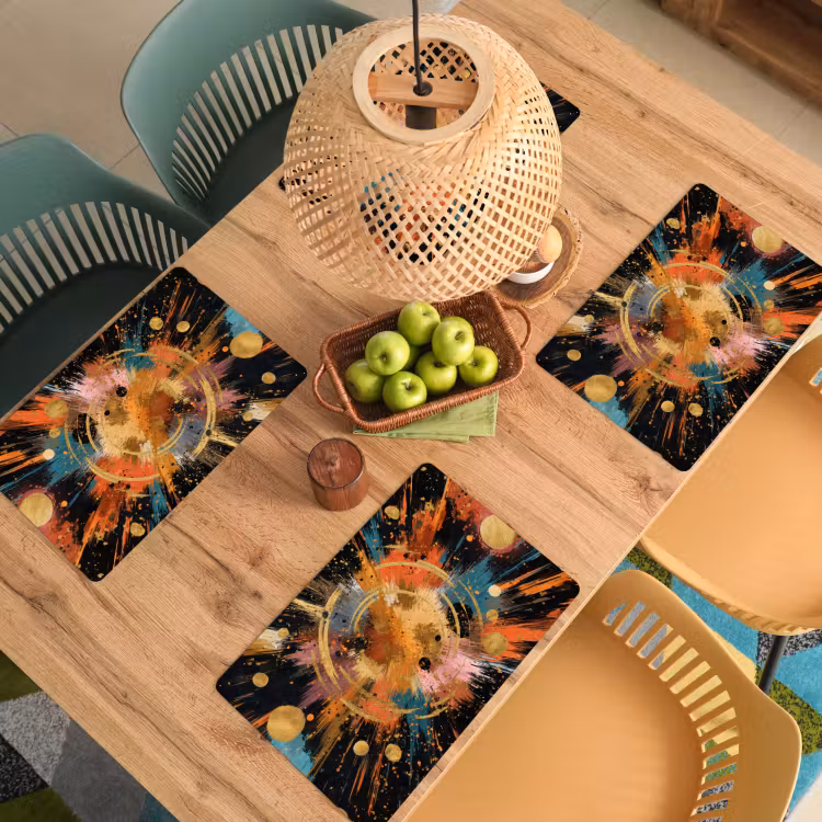 Explosie - Verfstructuur - Goud - Abstract Placemat vinyl groot -zzsfeer5_Kitchenyeah-website