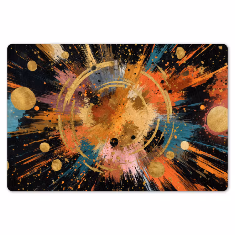 Explosie - Verfstructuur - Goud - Abstract Placemat vinyl groot -zzsfeer1_Kitchenyeah-website