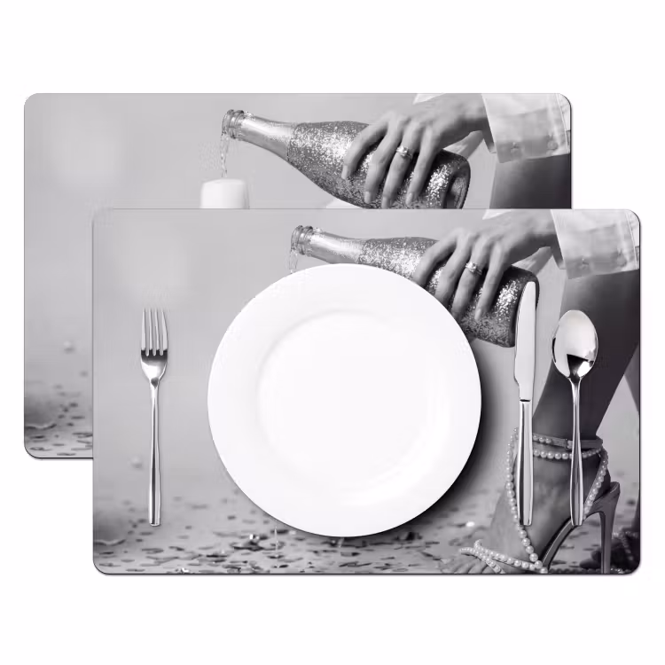 Feestelijk - Champagne - Discobal Placemat vinyl groot -zzsfeer2_Kitchenyeah-website