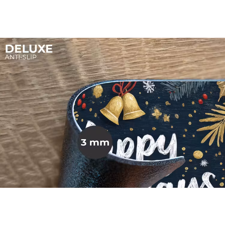 Feestelijk - Kerstgroet - Kleurrijk Placemat vinyl groot -closeup