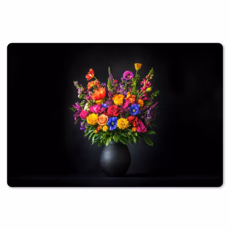 Felgekleurd - Bloemen - Vaas Placemat vinyl groot -zzsfeer1_Kitchenyeah-website