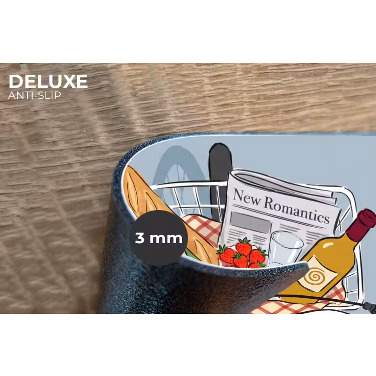 Fiets - Picknick - Zomer - Illustratie Placemat vinyl groot -closeup