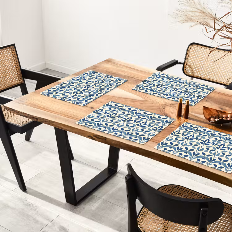 Flora - Modern - Blauw Placemat vinyl groot 368 -zzsfeer4_Kitchenyeah-website