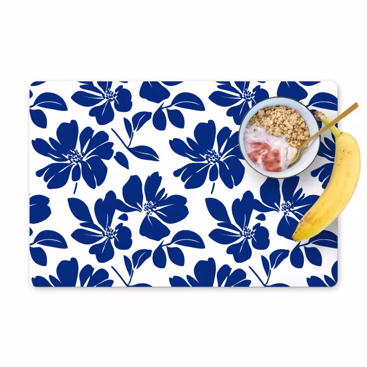 Floraal - Modern - Blauw Placemat vinyl groot 368 -zzzproduct_Kitchenyeah-website