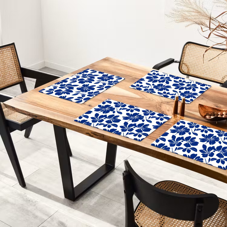 Floraal - Modern - Blauw Placemat vinyl groot 368 -zzsfeer4_Kitchenyeah-website