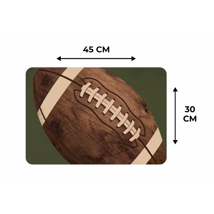 Football - Hout - Sport - Groen Placemat vinyl groot -specs