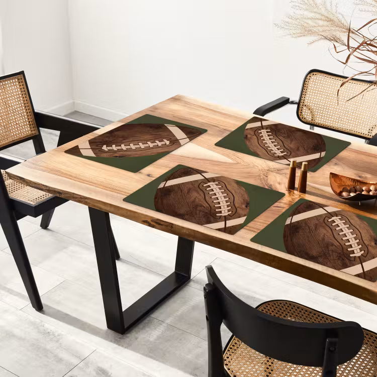 Football - Hout - Sport - Groen Placemat vinyl groot -zzsfeer4_Kitchenyeah-website