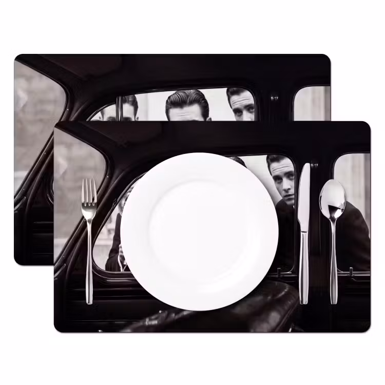 Fotograaf - Camera - Vintage - Journalistiek - Zwart-wit Placemat vinyl groot -zzsfeer2_Kitchenyeah-website