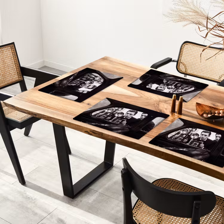 Fotograaf - Camera - Vintage - Journalistiek - Zwart-wit Placemat vinyl groot -zzsfeer4_Kitchenyeah-website