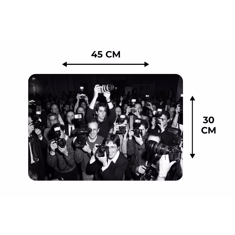 Fotografen - Menigte - Flitsers - Journalistiek Placemat vinyl groot -specs