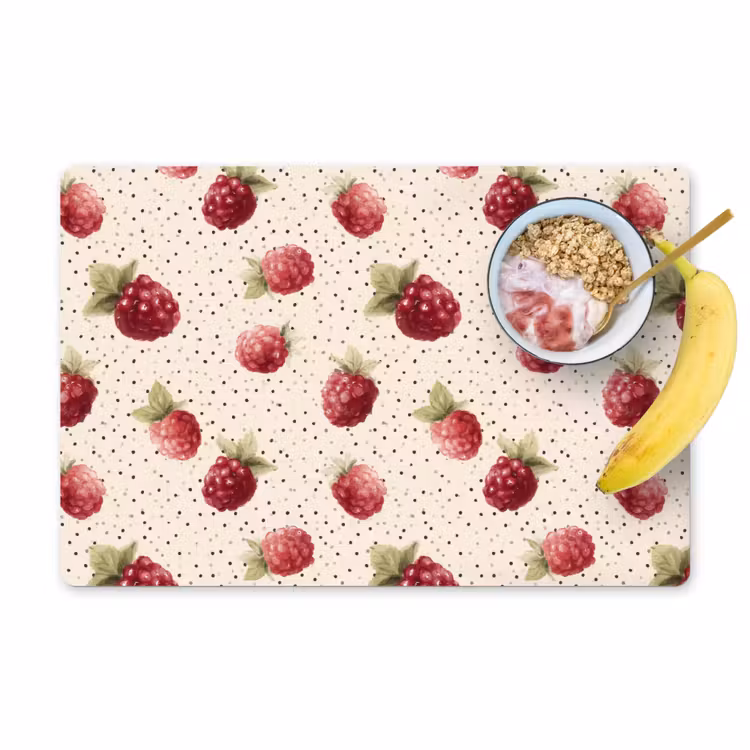 Framboos - Stippen - Rood Placemat vinyl groot 368 -zzzproduct_Kitchenyeah-website