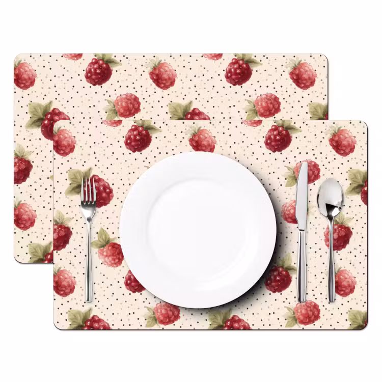 Framboos - Stippen - Rood Placemat vinyl groot 368 -zzsfeer2_Kitchenyeah-website
