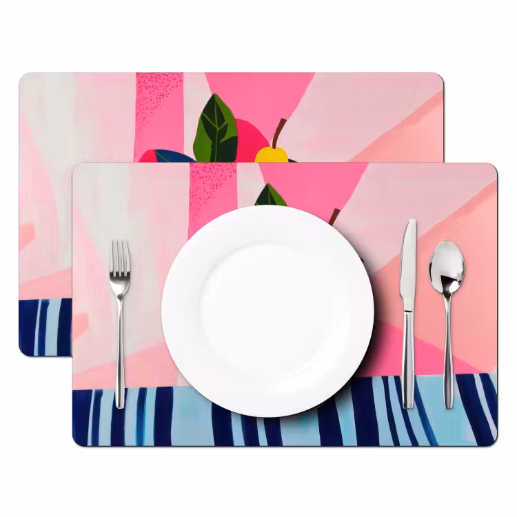Fruit - Abstracte achtergrond - Roze Placemat vinyl groot -zzsfeer2_Kitchenyeah-website