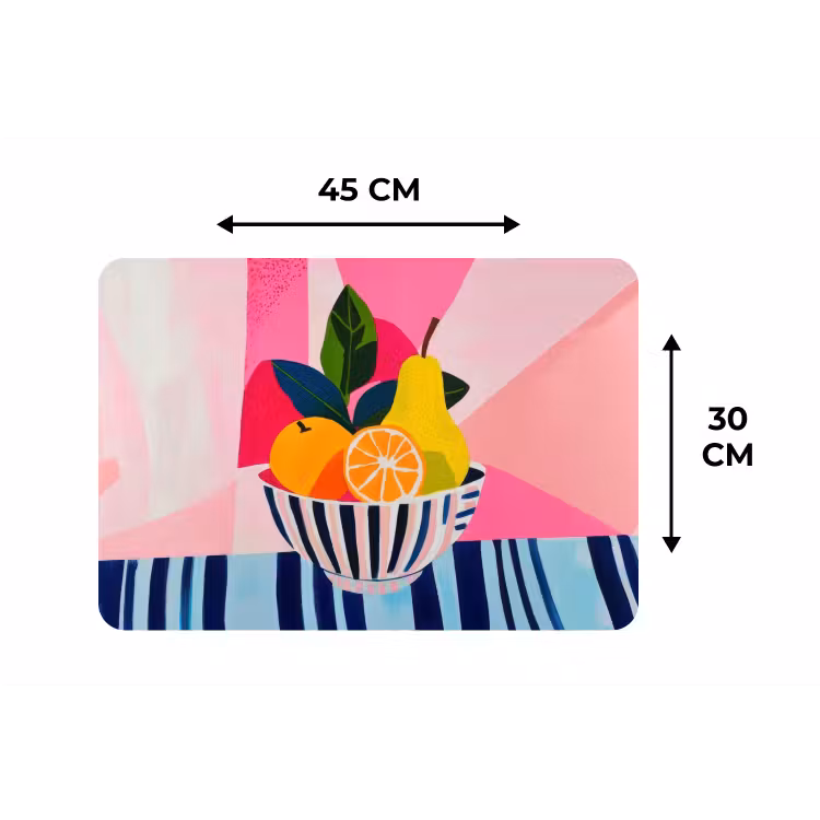 Fruit - Abstracte achtergrond - Roze Placemat vinyl groot -specs