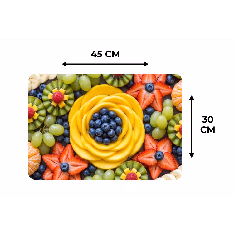 Fruit - Arrangement - Gezond - Kleurrijk - Eten Placemat vinyl groot -specs
