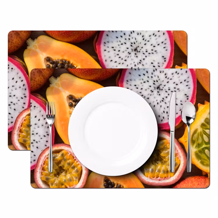 Fruit - Geopend - Tropisch - Eten - Kleurrijk Placemat vinyl groot -zzsfeer2_Kitchenyeah-website