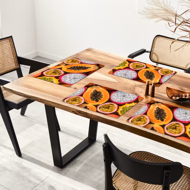 Fruit - Geopend - Tropisch - Eten - Kleurrijk Placemat vinyl groot -zzsfeer4_Kitchenyeah-website