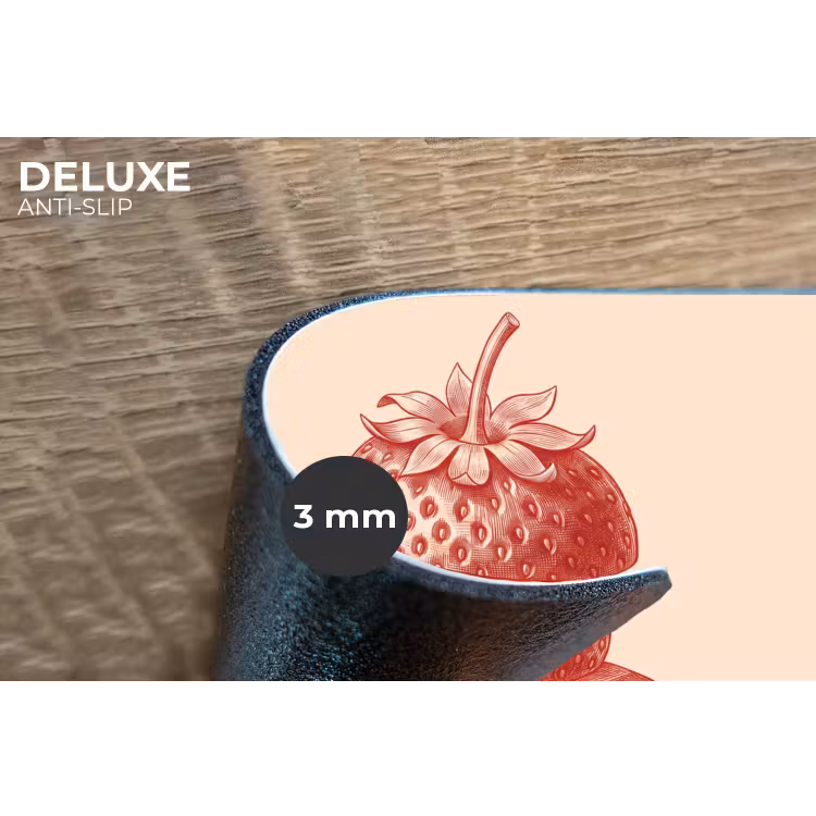 Fruit - Gesneden - Illustratie - Rood - Vintage Placemat vinyl groot -closeup