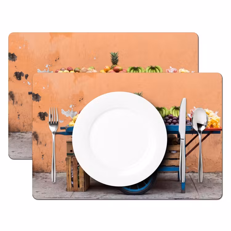 Placemat - 6 stuks - Fruit - Kar - Straat - Fruit - Kar - Straat Placemat vinyl groot