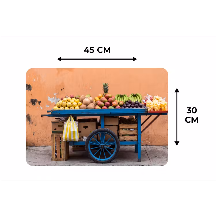 Placemat - 6 stuks - Fruit - Kar - Straat - Fruit - Kar - Straat Placemat vinyl groot