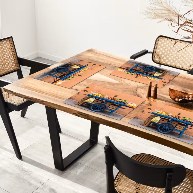 Placemat - 6 stuks - Fruit - Kar - Straat - Fruit - Kar - Straat Placemat vinyl groot