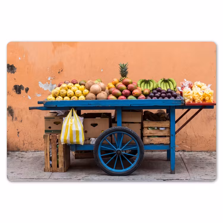 Placemat - 6 stuks - Fruit - Kar - Straat - Fruit - Kar - Straat Placemat vinyl groot