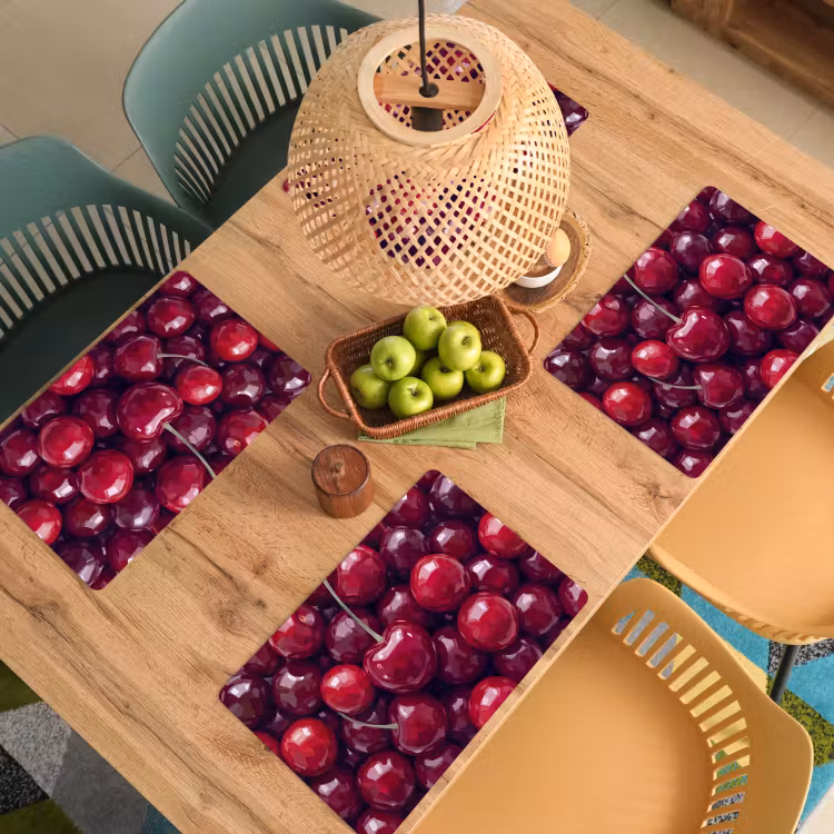 Fruit - Kersen - Eten - Modern - Rood Placemat vinyl groot -zzsfeer5_Kitchenyeah-website