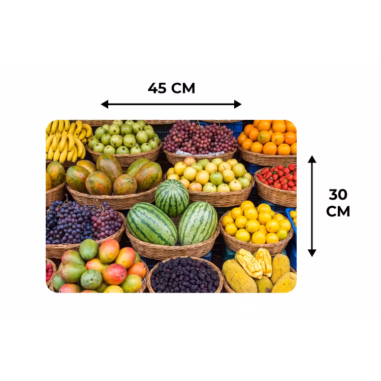 Placemat - 6 stuks - Fruit - Markt - Kleurrijk - Fruit - Markt - Kleurrijk Placemat vinyl groot
