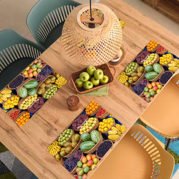 Placemat - 6 stuks - Fruit - Markt - Kleurrijk - Fruit - Markt - Kleurrijk Placemat vinyl groot