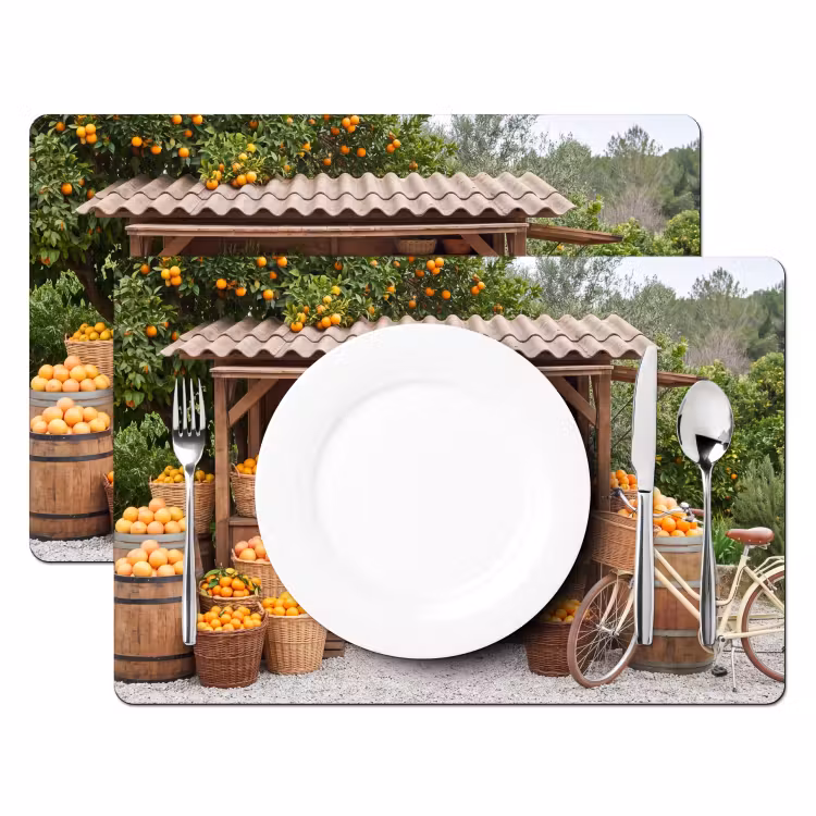 Placemat - 6 stuks - Fruit - Markt - Landelijk - Fruit - Markt - Landelijk Placemat vinyl groot