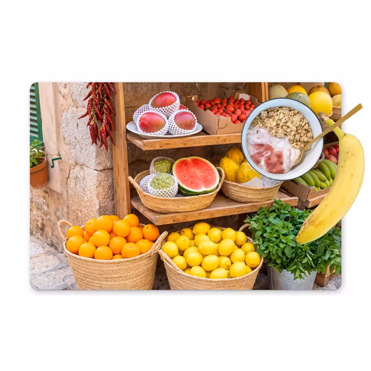 Placemat - 6 stuks - Fruit - Markt - Vers - Fruit - Markt - Vers Placemat vinyl groot