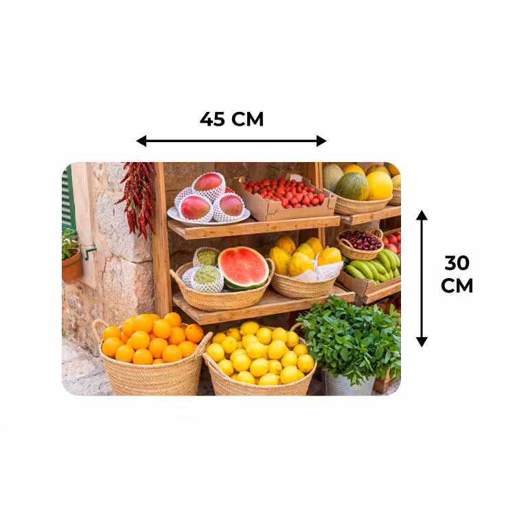 Placemat - 6 stuks - Fruit - Markt - Vers - Fruit - Markt - Vers Placemat vinyl groot
